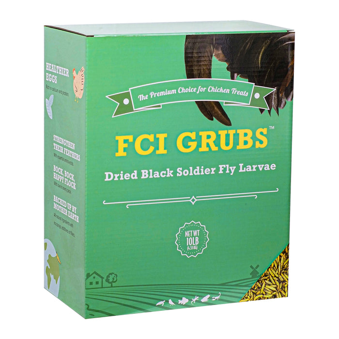 FCI GRUBS 10LB Dried Black Soldier Fly Larvae for Chickens, Birds and Small Pets, High in Calcium