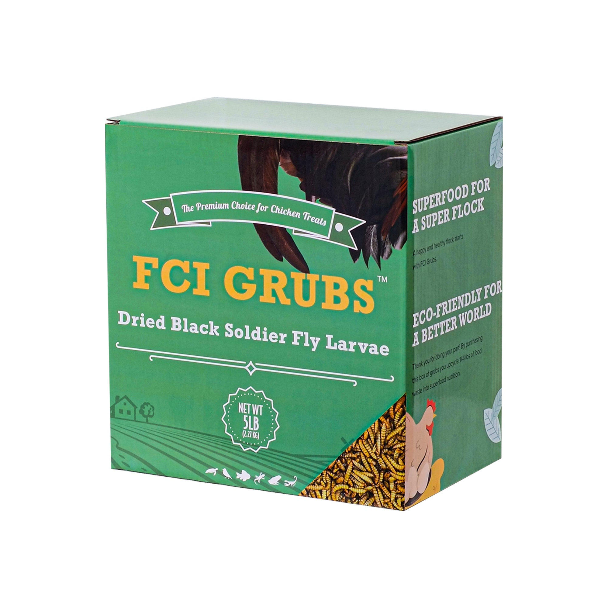 FCI GRUBS 5LB Dried Black Soldier Fly Larvae for Chickens, Birds and Small Pets, High in Calcium